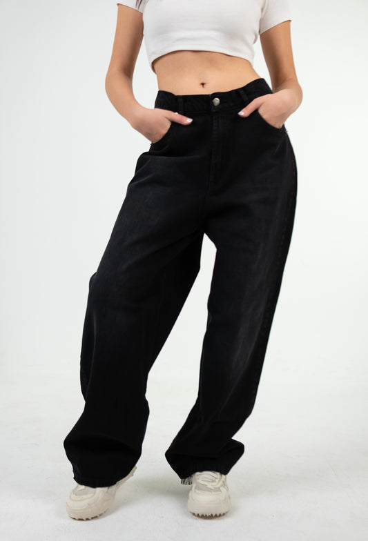 Unisex Baggy Jeans Black Pants ( SS25 )