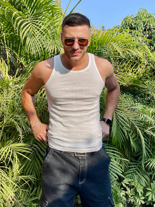 White fitted Tank Top ( SS24 )