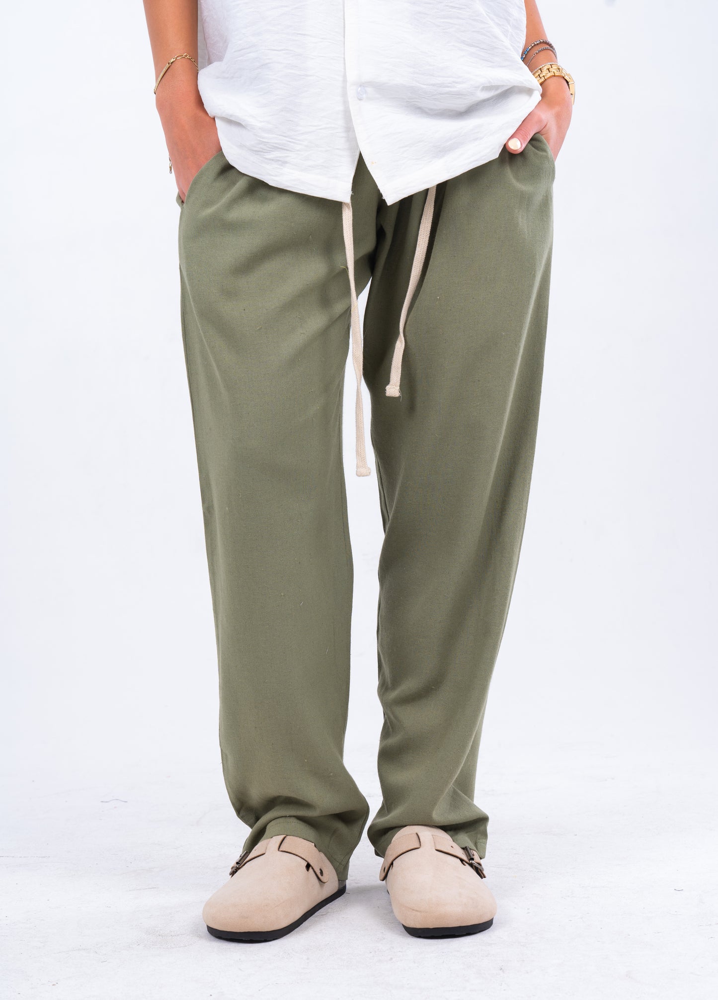 Olive Linen Pants ( SS25 )