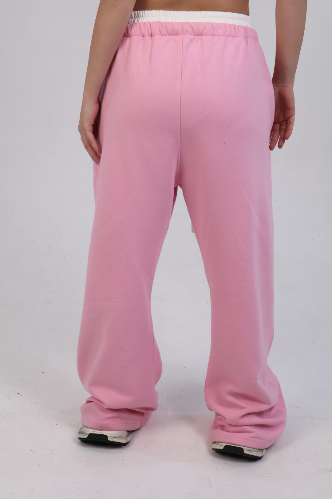 Baby pink Super Wide Leg Boxer-Pants.