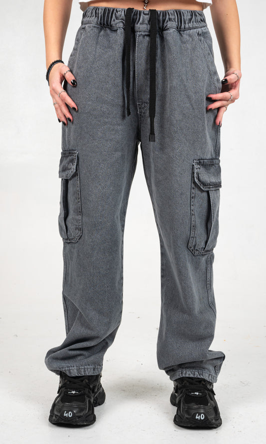 The Washed Denim Cargo Pants