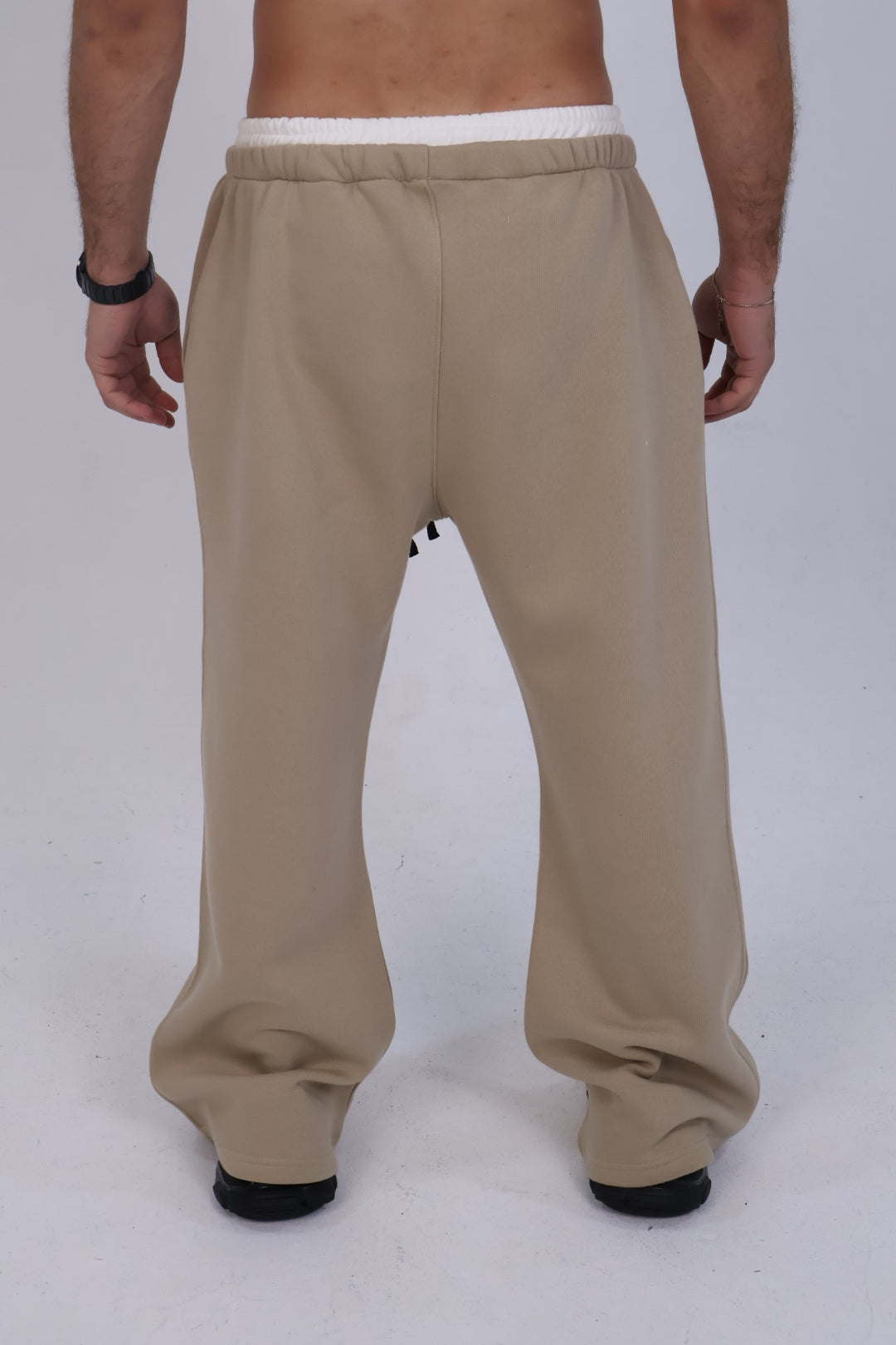 Desert sand Super Wide Leg Boxer-pants.
