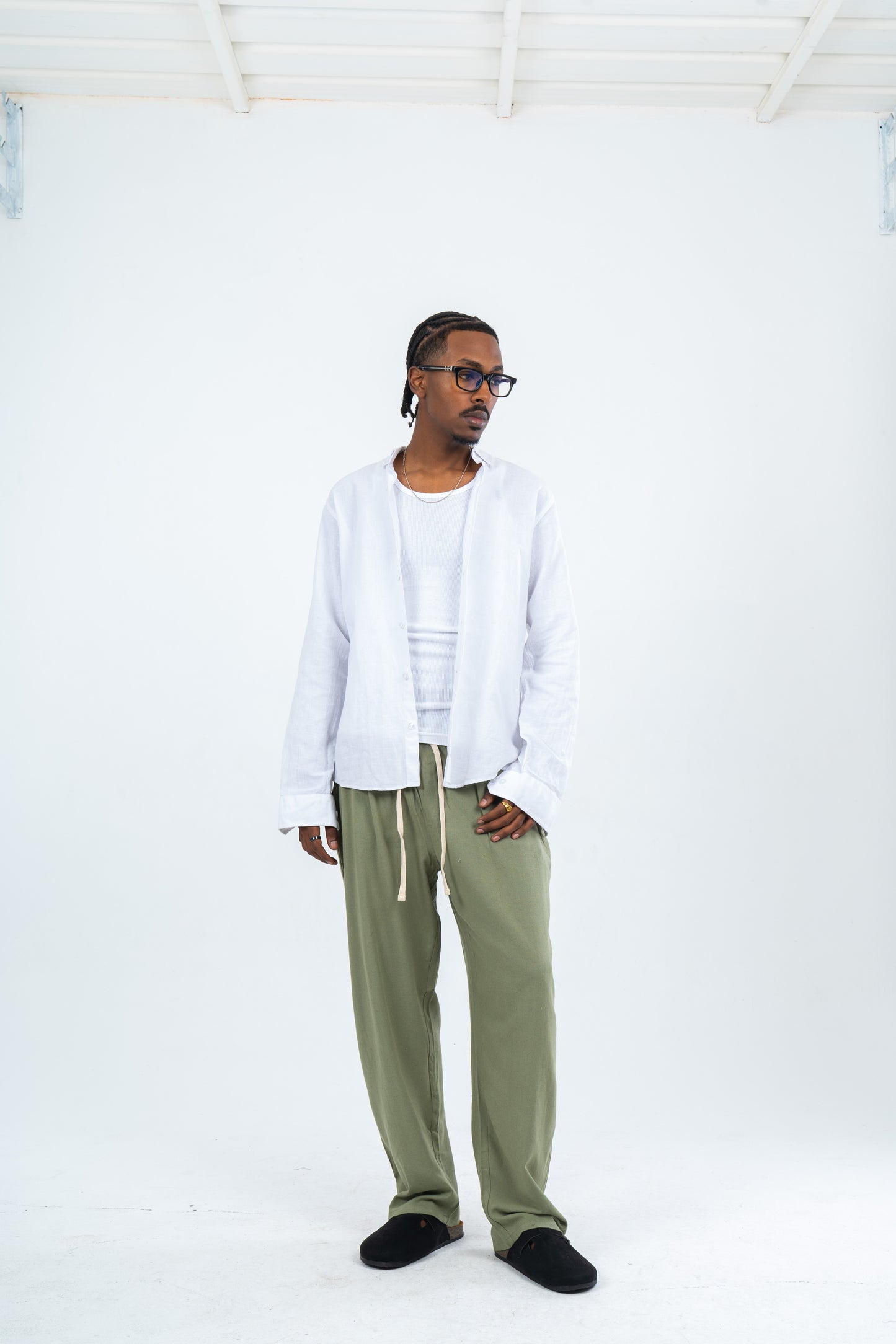 Olive Linen Pants ( SS25 )