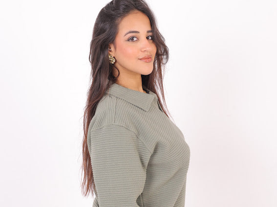 Olive stone uni-sex kint