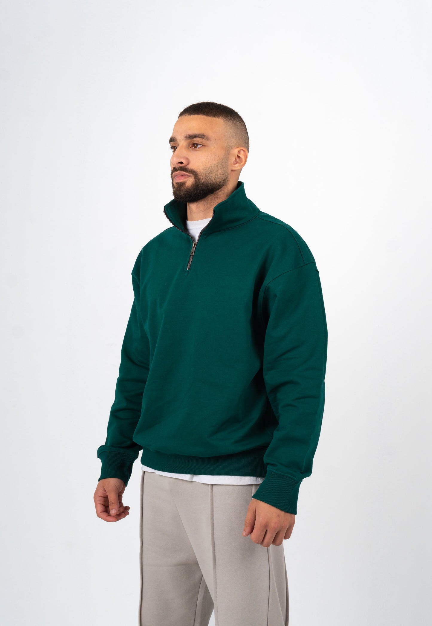 Forest Green Quarter-Zip Up.