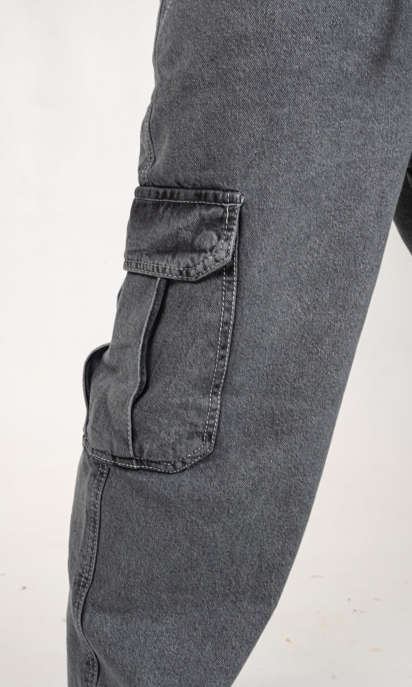 The Washed Denim Cargo Pants