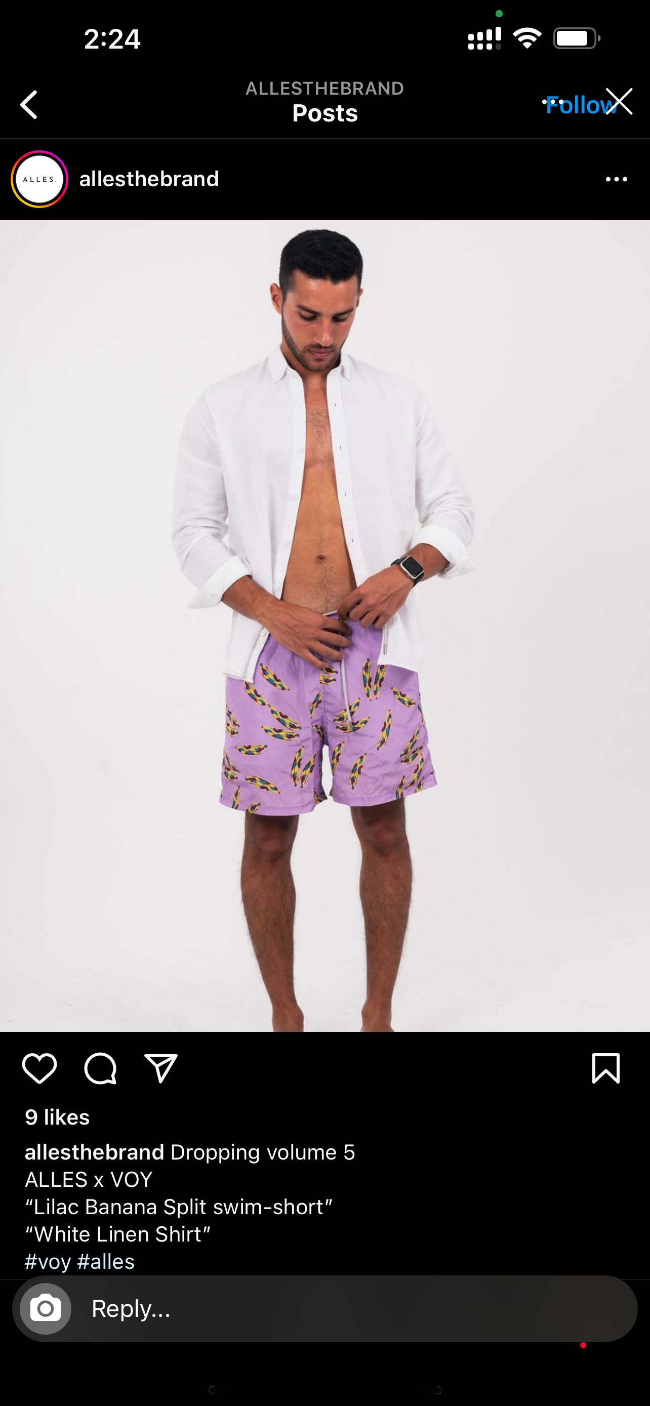 ALLES x VOY “Lilac Banana Split swim-short” ( SS25 )