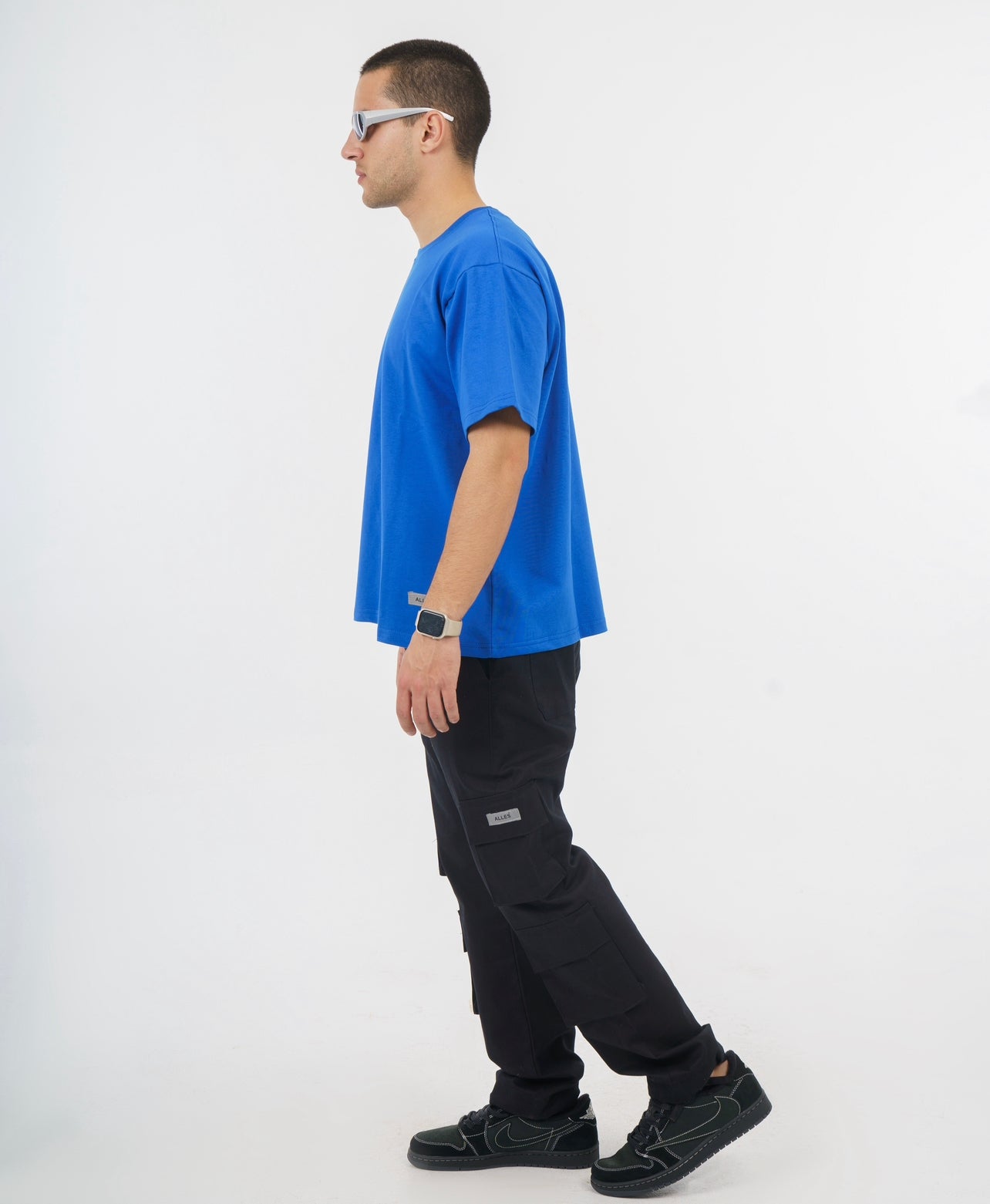 Alles Blue Oversized Heavy Jersy Tshirt.