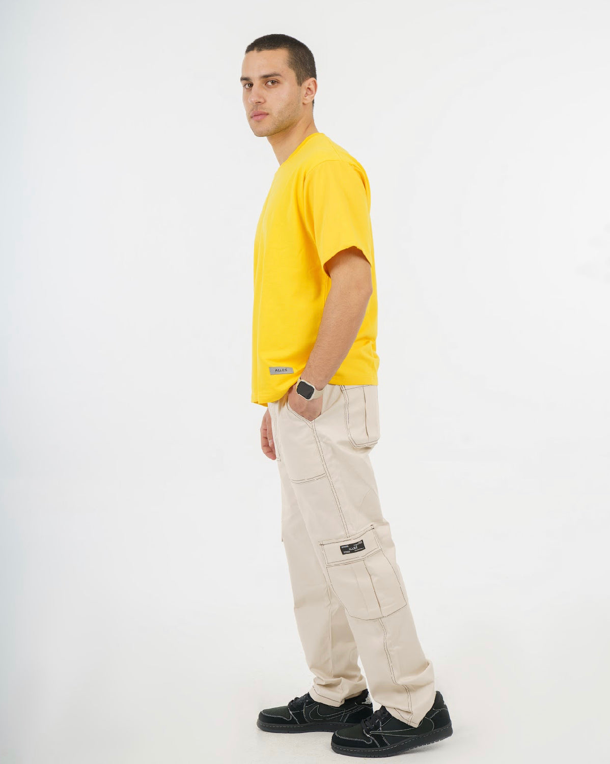 Alles Yellow Oversized Heavy Jersy Tshirt