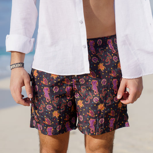 ALLES x VOY “ Black Zoo Swim-short “ ( SS25 )