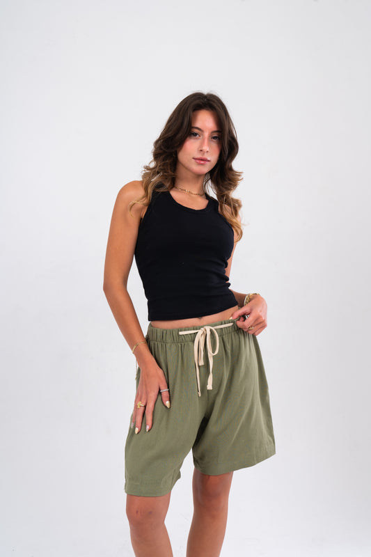 Olive Linen Short ( SS25)