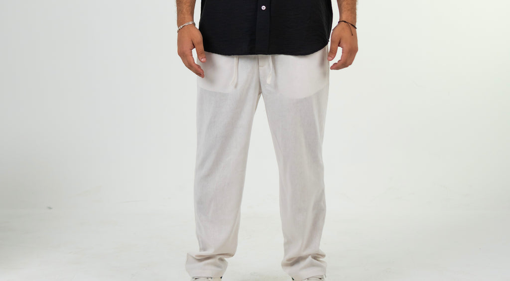 Off-white linen pants