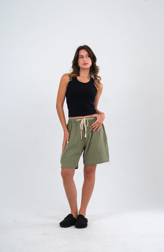 Olive Linen Short ( SS25)