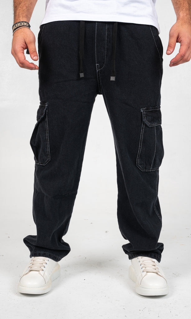 The Black denim Cargo pants