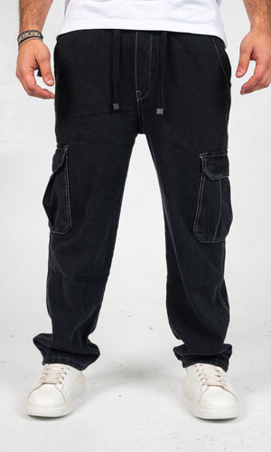 The Black denim Cargo pants