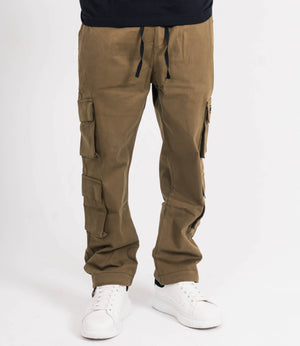 Olive Strapped Unisex Cargo Pants