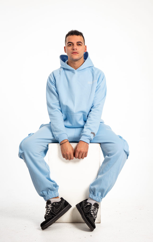 Baby Blue Cotton Cargo Pants