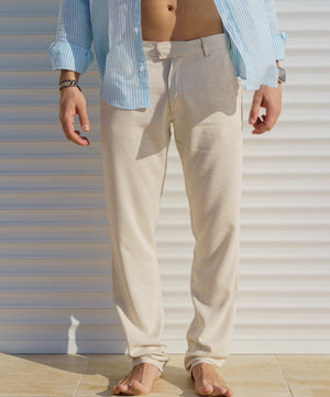 Cream Linen Pants