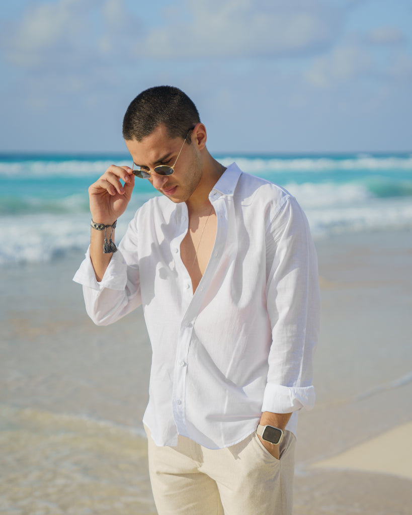 White linen shirt